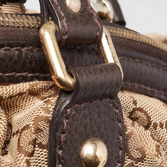 Gucci Beige/Brown GG Canvas Medium Sukey Boston Bag w/Strap - Picture 6 of 12
